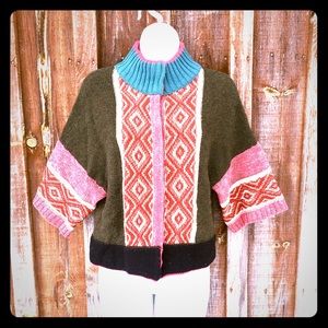 Sundance Sweater Multicolor Wool Snap Front Size S